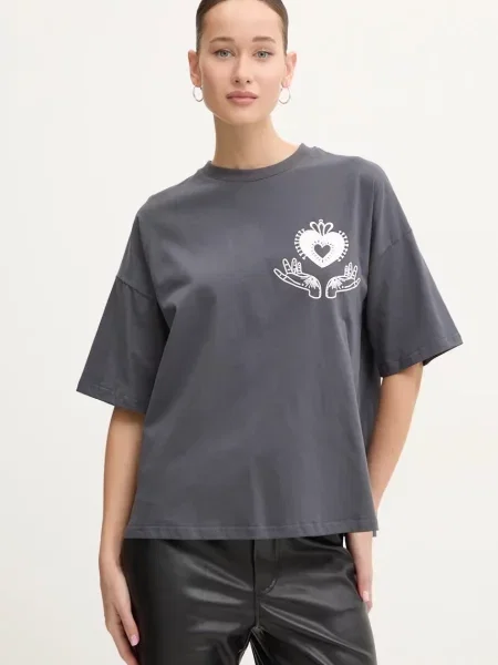 Тениска Never Fully Dressed Charcoal Midnight Romance Tee сиво