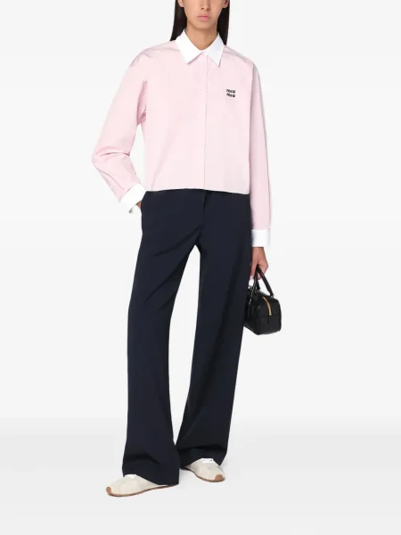 Pantaloni Miu Miu albastru