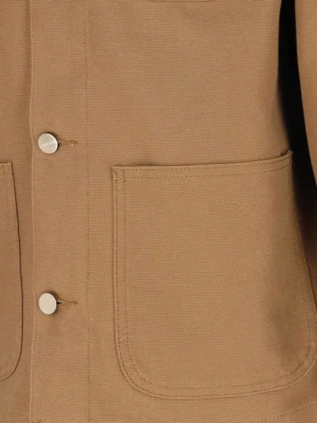 Manšestrová s límcem bunda Carhartt Wip s autogramem hnědá