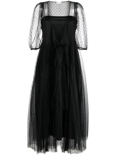 Sukienka midi Red Valentino tiulowa do kolan garniturowa czarna