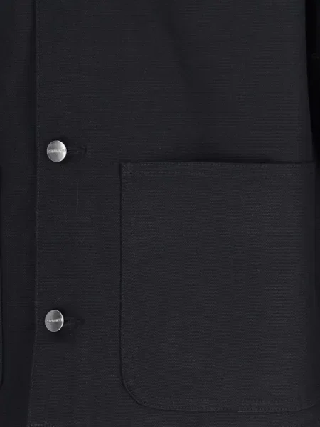 Manšestrová s límcem bunda Carhartt Wip s autogramem černá