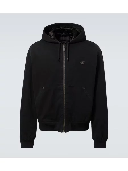 Суичър с качулка Prada черно