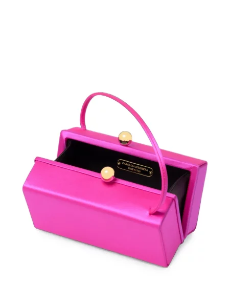 Geantă Carolina Herrera din satin roz