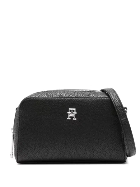 Geanta crossbody Tommy Hilfiger cu autograf negru