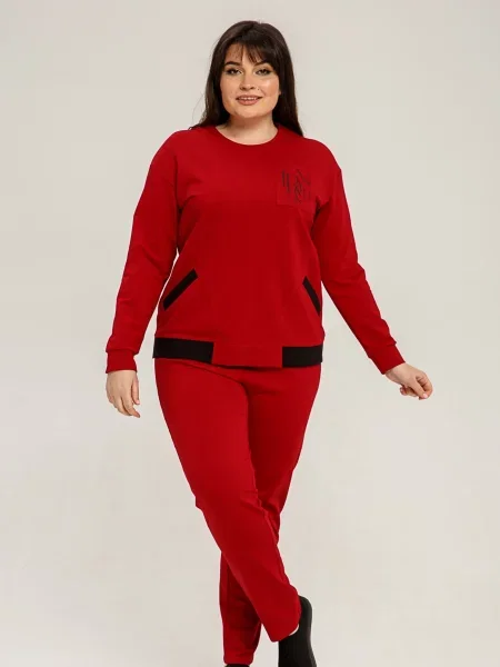 Повсякденний костюм All Posa Комплект кофта+штани бордовий