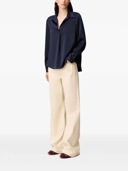 Lung bluză Claudie Pierlot din satin albastru