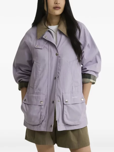 Gulerat geacă Barbour de catifea cord violet