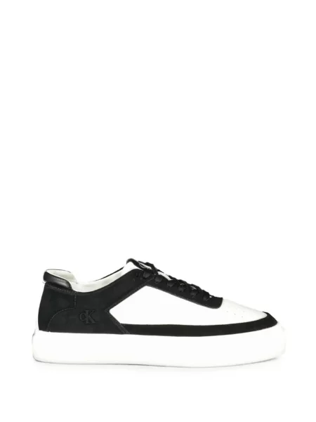 Sneakerși Calvin Klein din piele de căprioară cu platformă alb