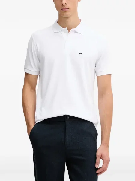 Tricou polo Lindbergh cu broderie alb