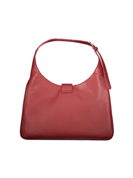 Lniana torebka hobo Valentino By Mario Valentino czerwona