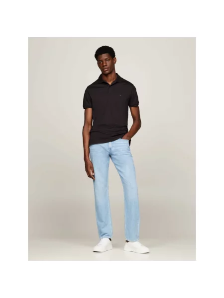 Koszulka polo o kroju regular fit z wyhaftowanym logo Tommy Hilfiger czarne