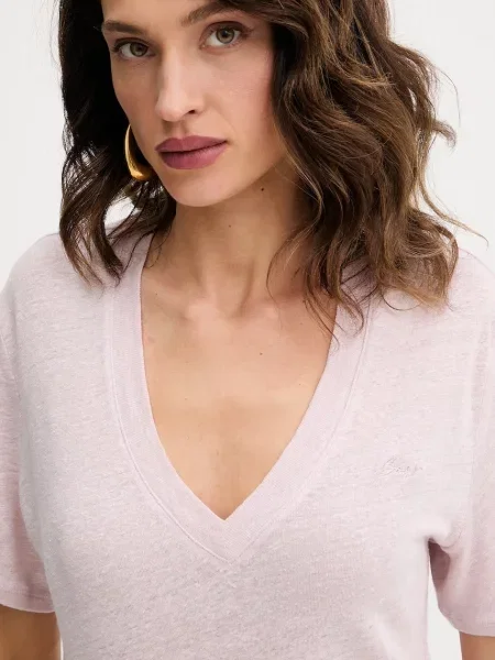 Льняна футболка BOSS Orange помаранчева