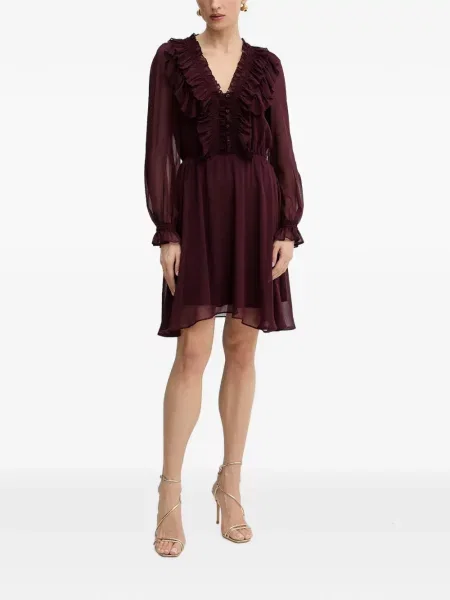 Lung rochie mini Morgan cu volane violet