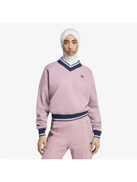 Суитшърт adidas Engineered Rib Crew Magic Mauve/ Night Indigo/ Grey Two S сиво