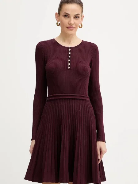 Morgan rochie mini evazați RMCOSI bordo