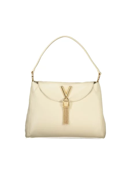 Lniana torebka Valentino By Mario Valentino beżowa