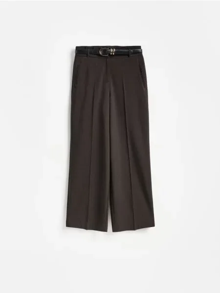 Reserved Pantaloni wide leg maro-închis maro
