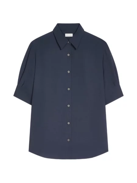 Cămașă Dries Van Noten din crep albastru