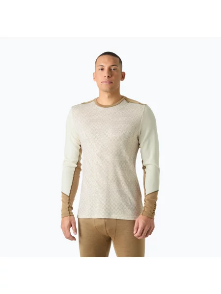 Termo mikina Helly Hansen Lifa Merino Midweight Crew snow monogram aop béžová