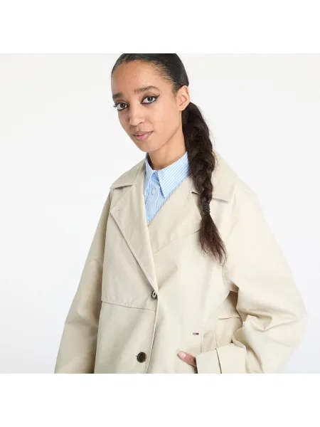 Krátká džínová bunda Tommy Jeans béžová