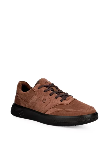 Sneakerși Ecco din piele de căprioară cu autograf maro
