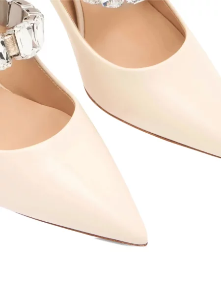 Pantofi cu toc Casadei de cristal alb