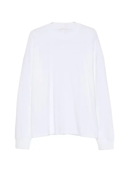 Lung tricou The Row cu decolteu rotund alb
