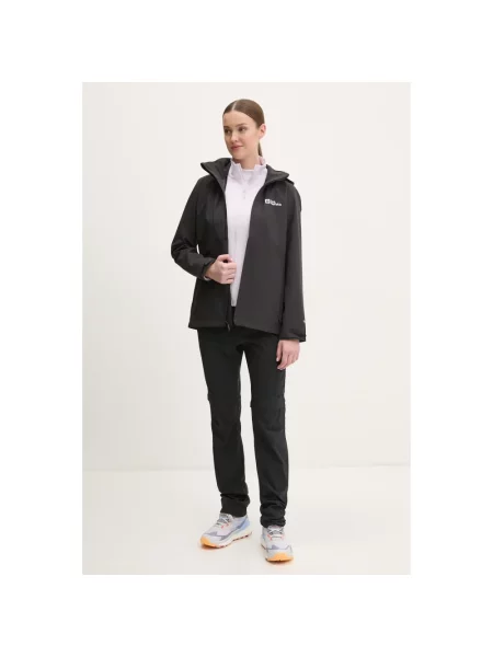 Kurtka przeciwdeszczowa Jack Wolfskin Trailtime 2L black czarna