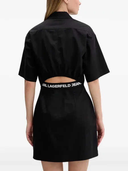 Дънкова рокля Karl Lagerfeld Jeans с автограф черно