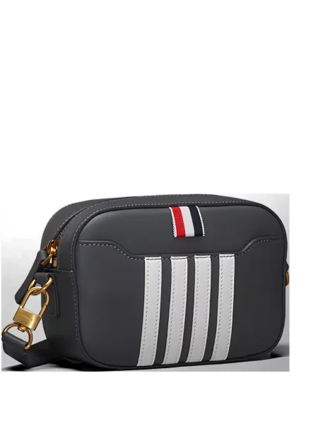 Geantă messenger Thom Browne cu dungi gri