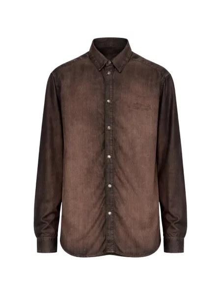 Cămașă din denim Diesel maro