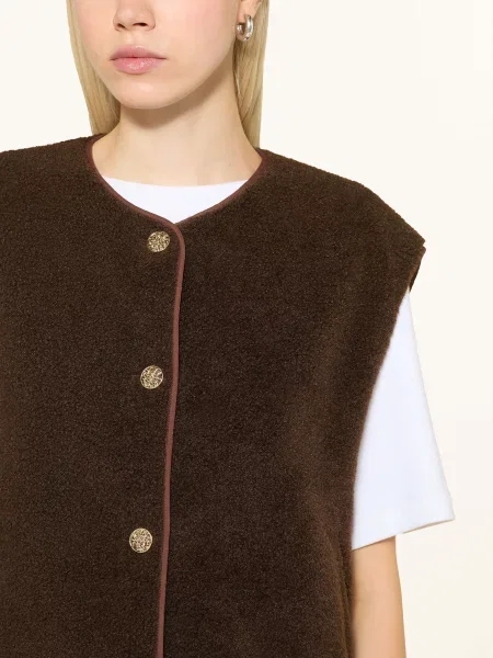 Neo Noir Kamizelka Z Pluszowego Materiału Mariko braun brązowa