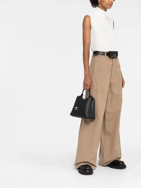 Iš natūralios odos odinė rankinė Tod's juoda