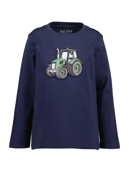BLUE SEVEN Tricou bleumarin / verde pastel / negru alb