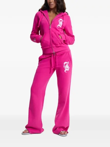 Τρέξιμο παντελόνι Juicy Couture με σχέδιο καμπάνα ροζ