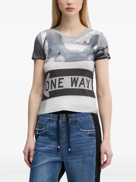 Scurt tricou Desigual cu imagine gri