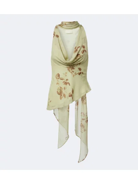 Top De La Vali cu model floral verde