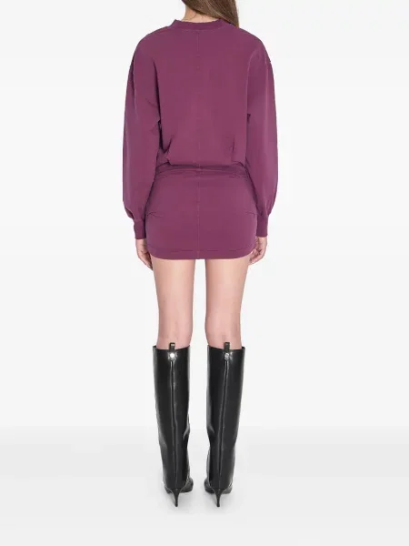 Rochie mini The Attico cu decolteu rotund de costum violet