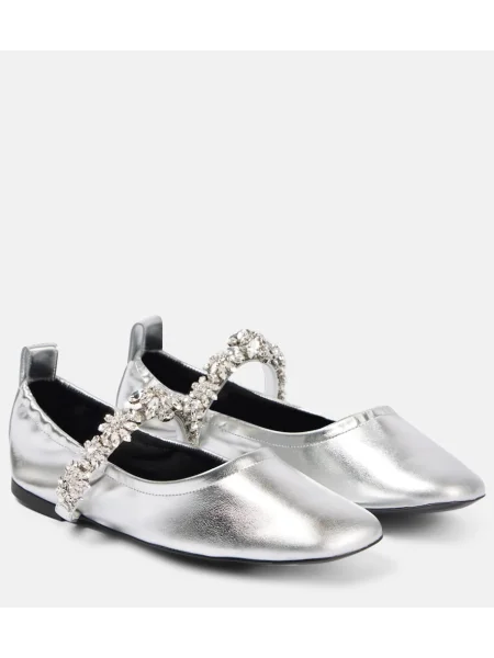 Balerini Stella Mccartney din piele argintiu