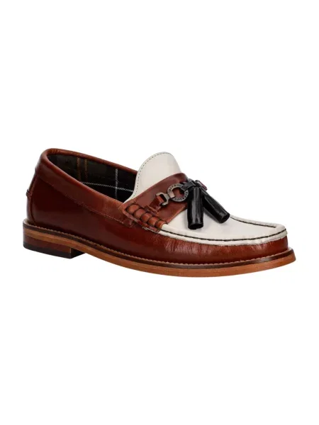 Barbour mokasyny skórzane brązowe