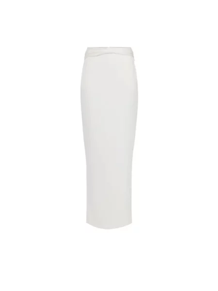 Długa spódnica maxi Elisabetta Franchi z kokardką biała