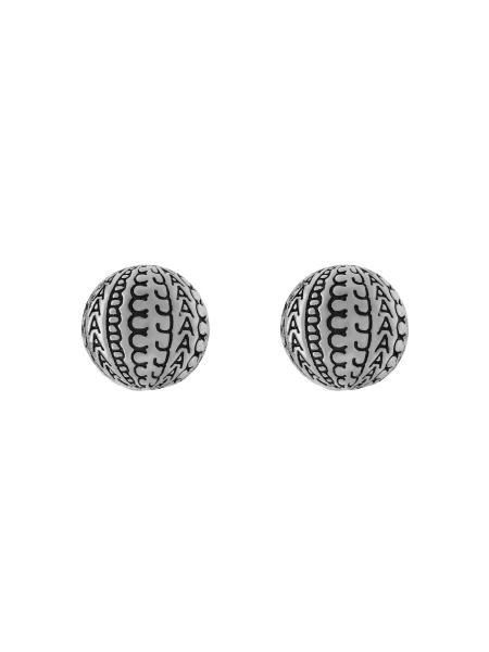 Σκουλαρίκια Marc Jacobs The Monogram Stud Ασημί