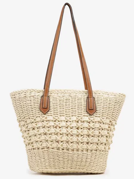 Pleciona Torebka Typu Shopper Ulolana beżowa