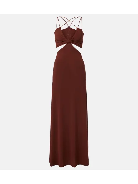 Rochie maxi Eres din jerseu de costum maro