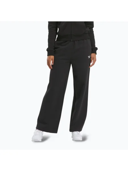 Дамски панталони Reebok Identity Small Logo Fleece Wide Leg black черно