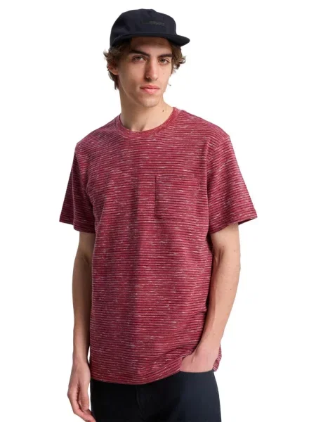 Koszulka z krótkim rękawem dla Mężczyzn LOPAZ STRIPED POCKET czerwony