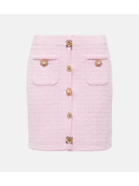 Fustă Self-portrait tricotate roz