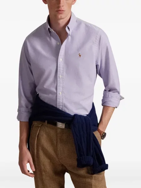Matlasat tricou polo Polo Ralph Lauren cu decolteu rotund cu autograf roșu