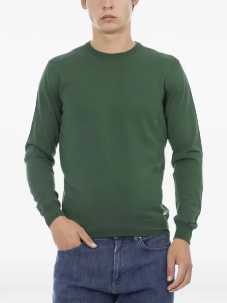 Pulover Baldinini cu decolteu rotund verde