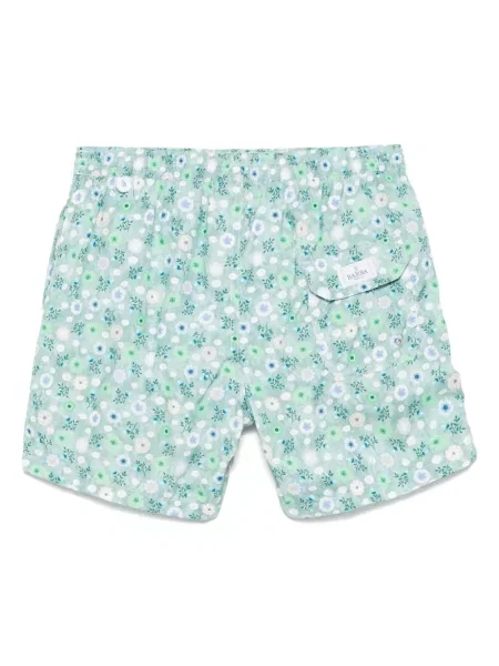 Slip de baie Barba cu model floral cu imagine verde